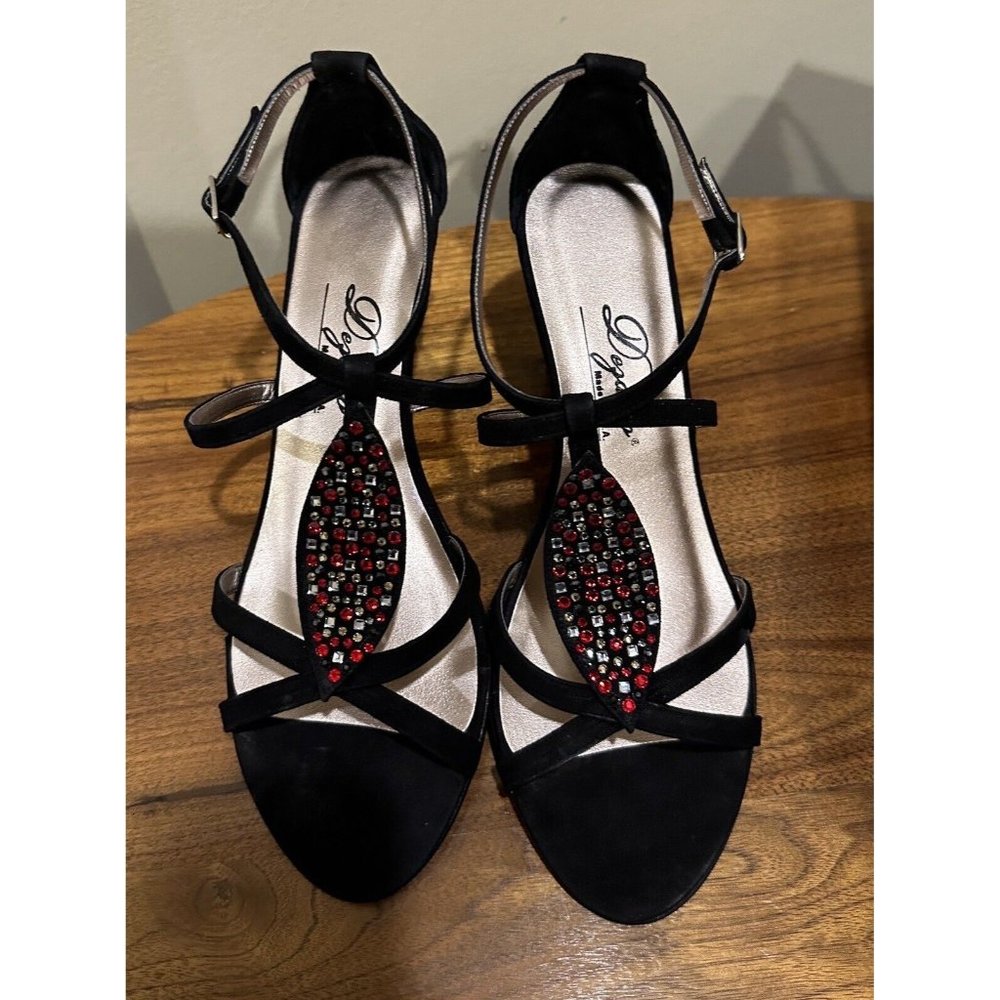 Dezario USA Made Red Swarovski Crystal Sandals Shoes Size 10, NEW